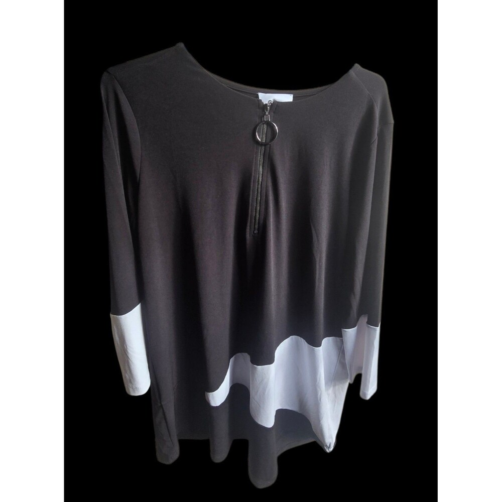 Avenue women's large black & white  3/4 Sleeve Blouse